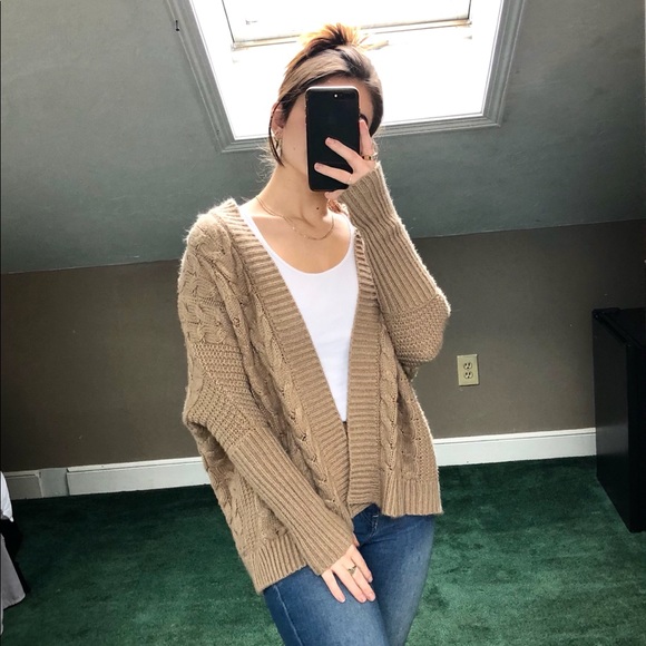 Knitted light brown cardigan - Picture 3 of 5